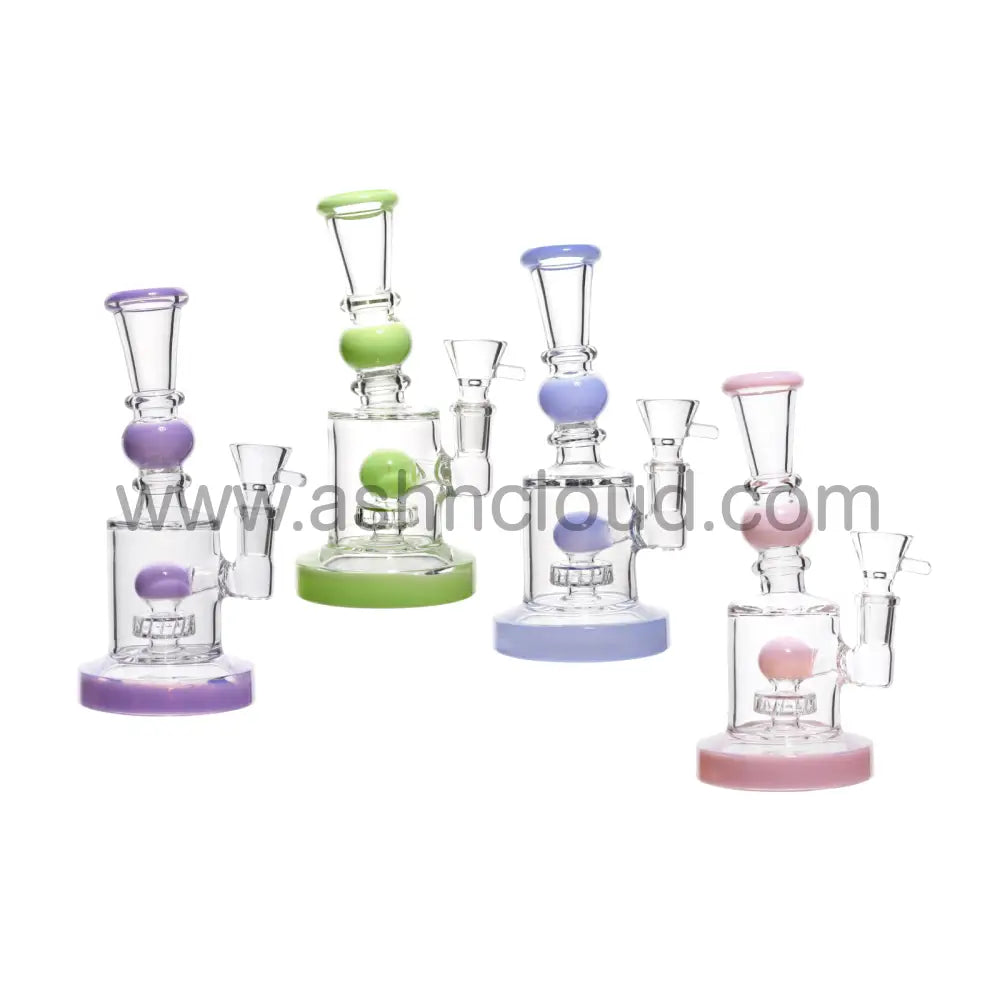 7 In - Cone Neck Slime Colors Mini Glass Bong Perc