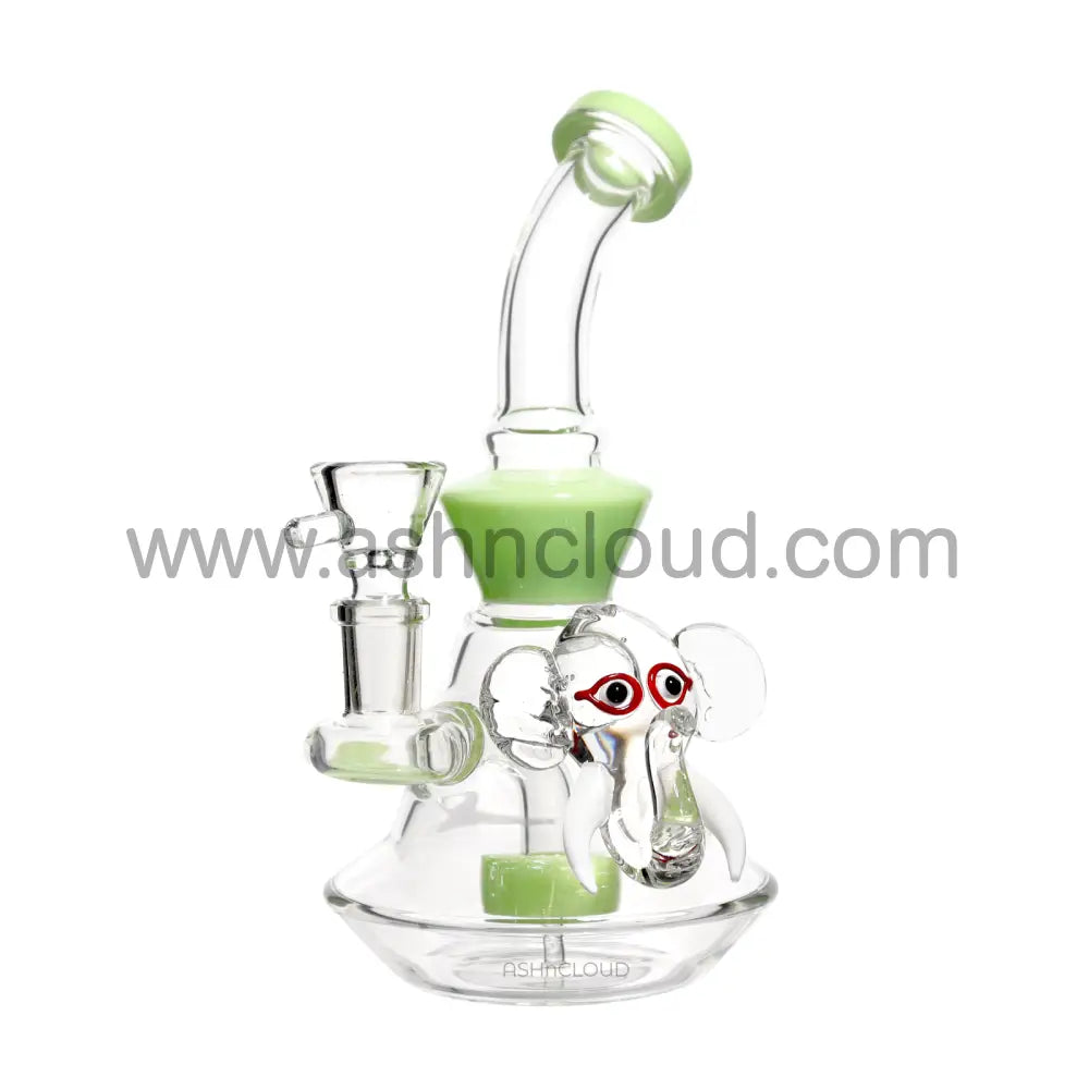 7 In - Elephant Head Slime Colors Mini Glass Bong