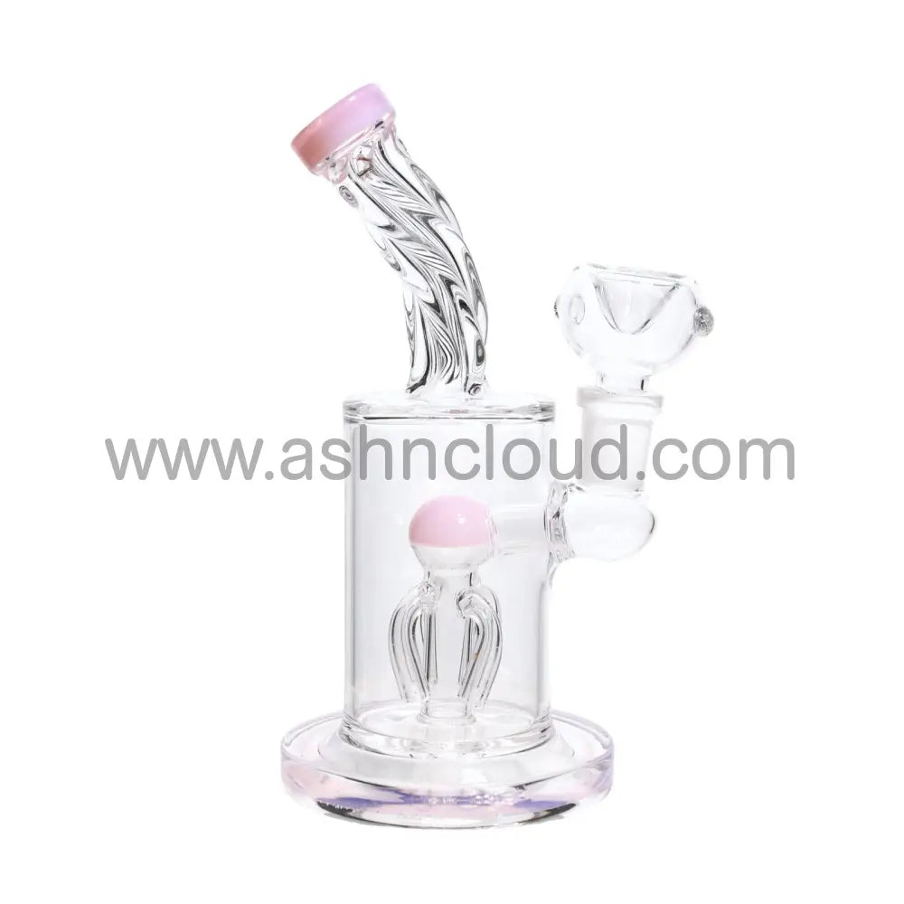 7 In - Fancy Swirl Clear Glass Slime Perc