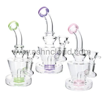 7 In - Glass Bong Slime Color Perc Clear Simple