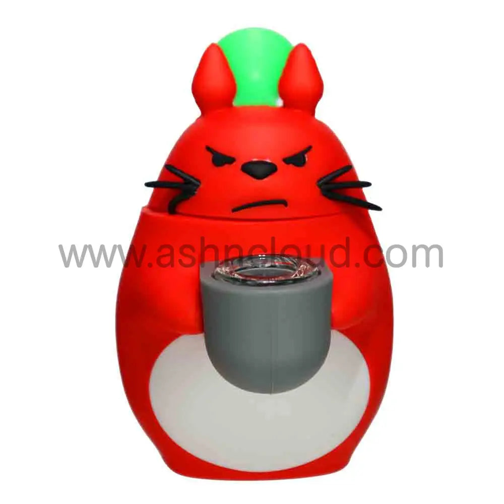 7 in -Grumpy Animal Silicone Bong – Bold Fun Design for Smoke Shops (Multiple Colors)