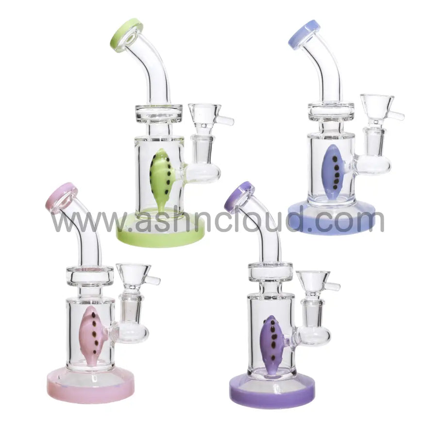 7 Inch Oval Perc Slime Color Mini Bong