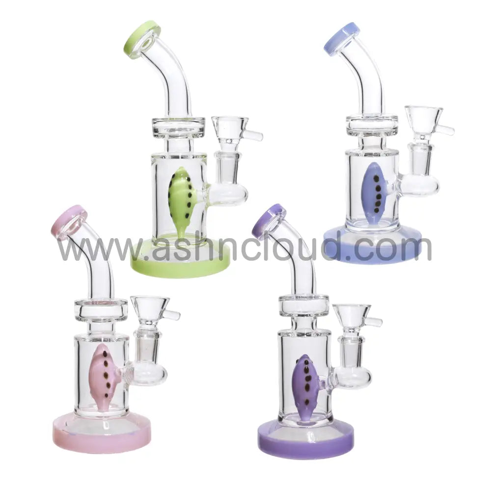 7 In - Oval Perc Slime Colors Mini Bong