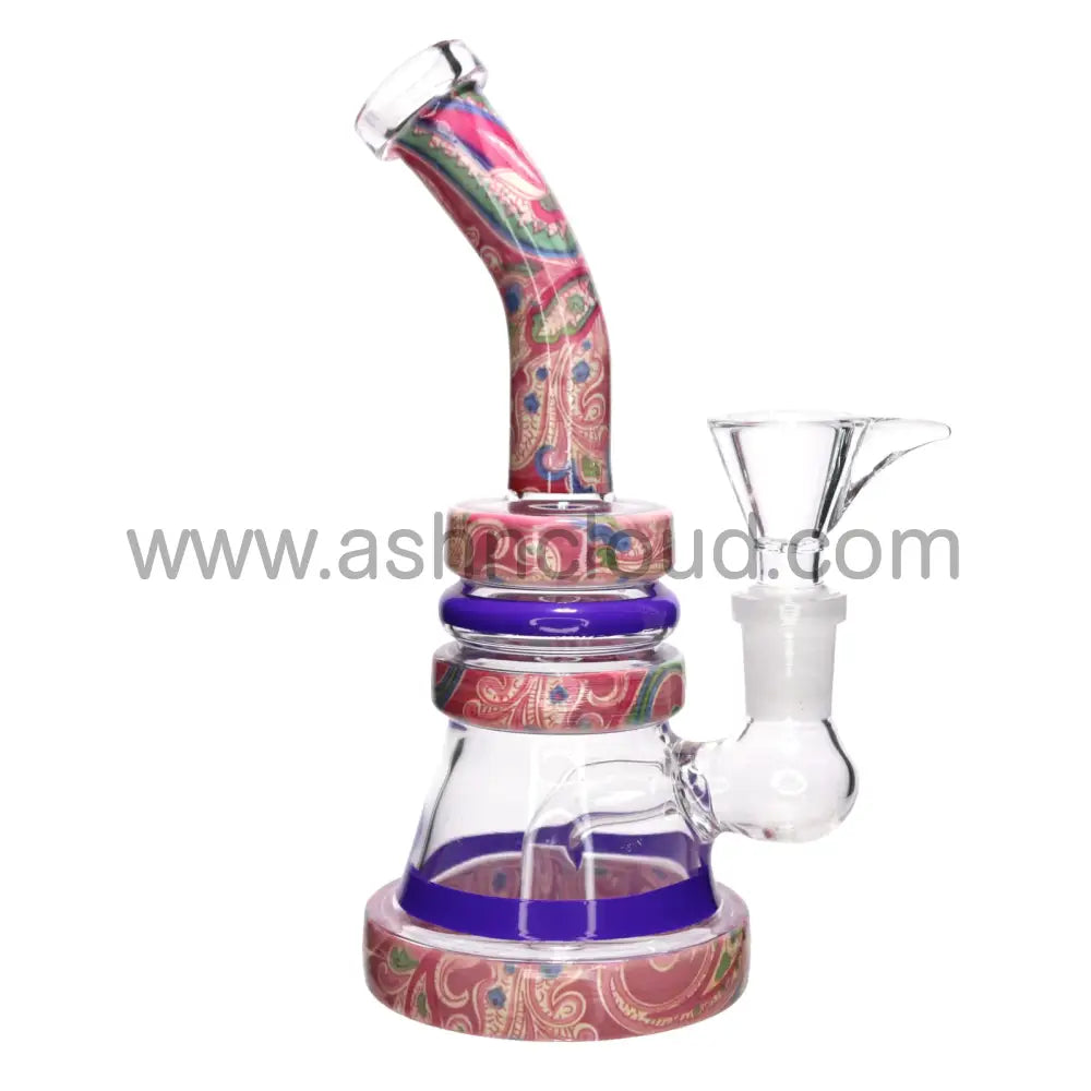 7 In - Pinky Glass Triple Ring Bong