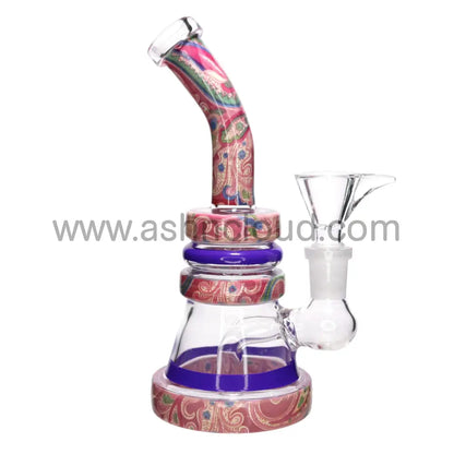 7 In - Pinky Glass Triple Ring Bong