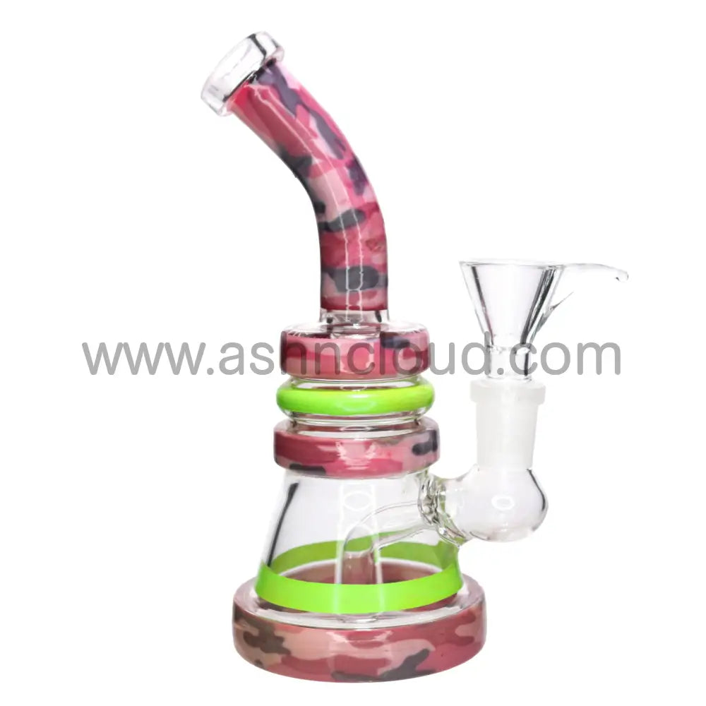 7 In - Pinky Glass Triple Ring Bong