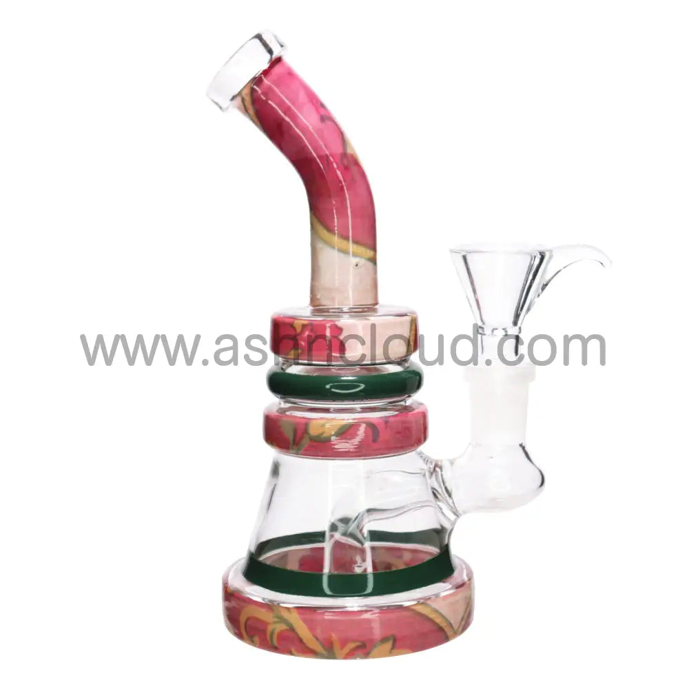 7 In - Pinky Glass Triple Ring Bong