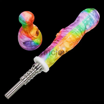 7 In - Silicone Nectar Collector With Metal Nail 14 Mm