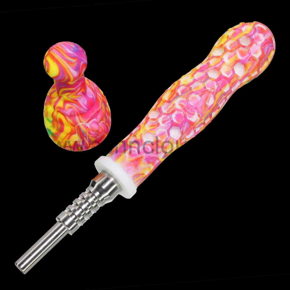 7 In - Silicone Nectar Collector With Metal Nail 14 Mm