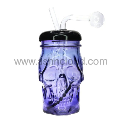 7 In - Skull Multicolor Oil Burner Water Pipe