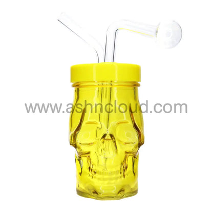 7 In - Skull Multicolor Oil Burner Water Pipe