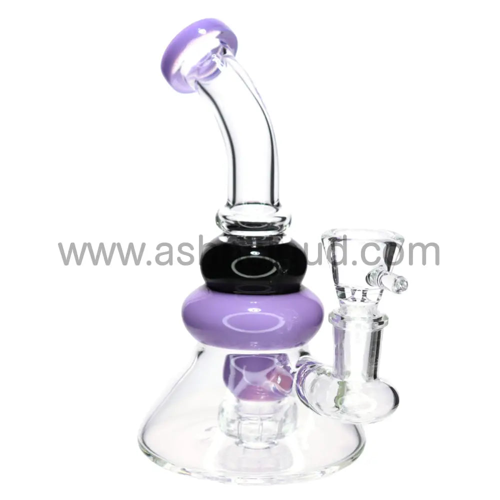 7 In - Slime Black Ring Glass Bong Simple
