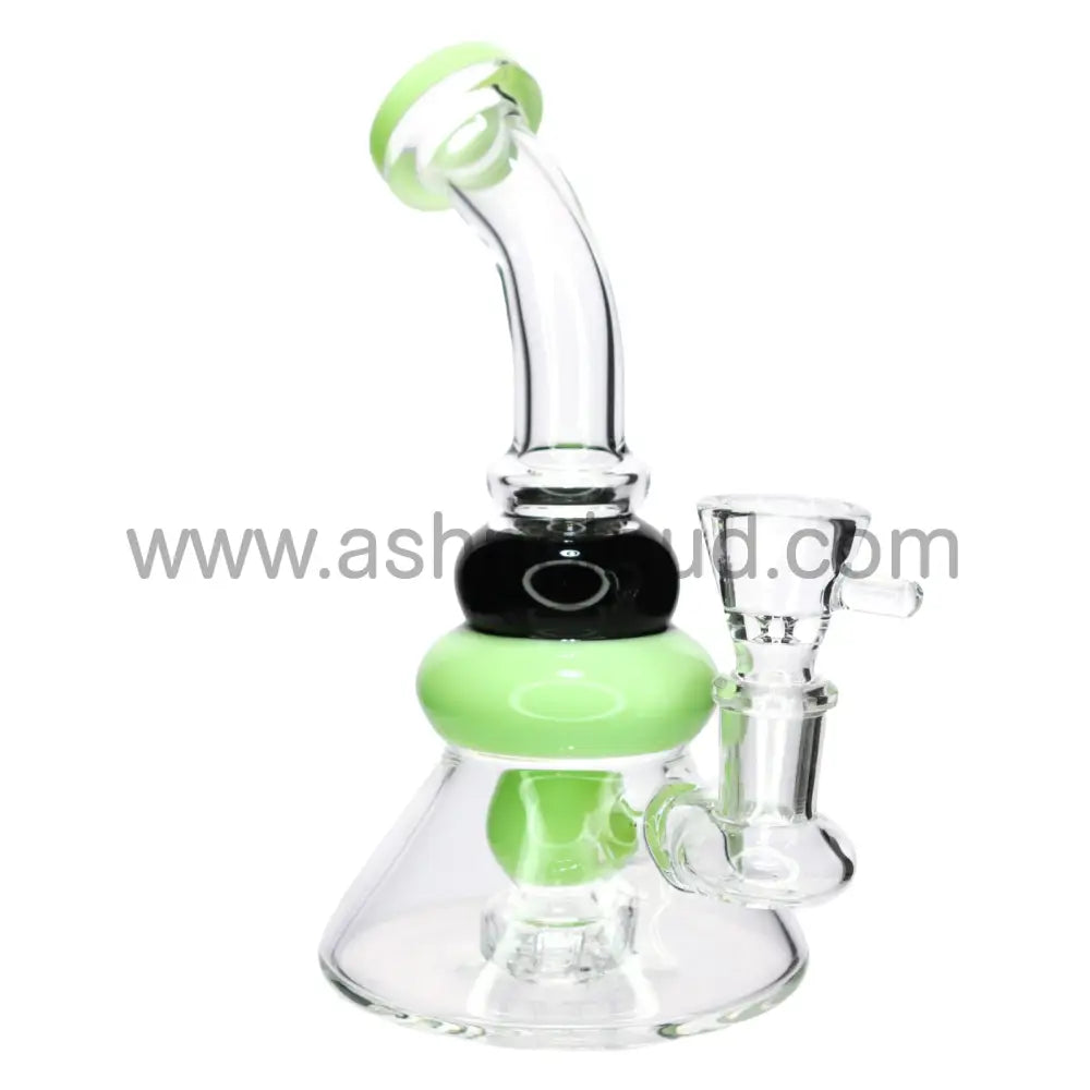 7 In - Slime Black Ring Glass Bong Simple