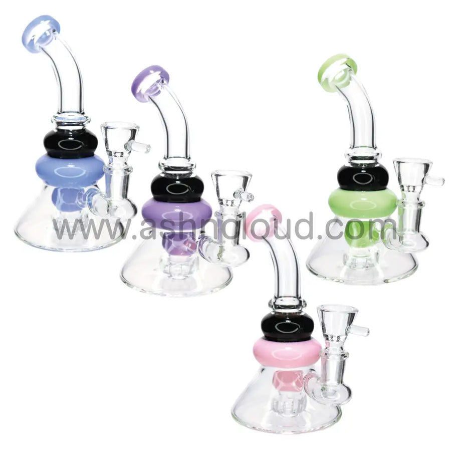 7 Inch Slime Black Ring Glass Bong