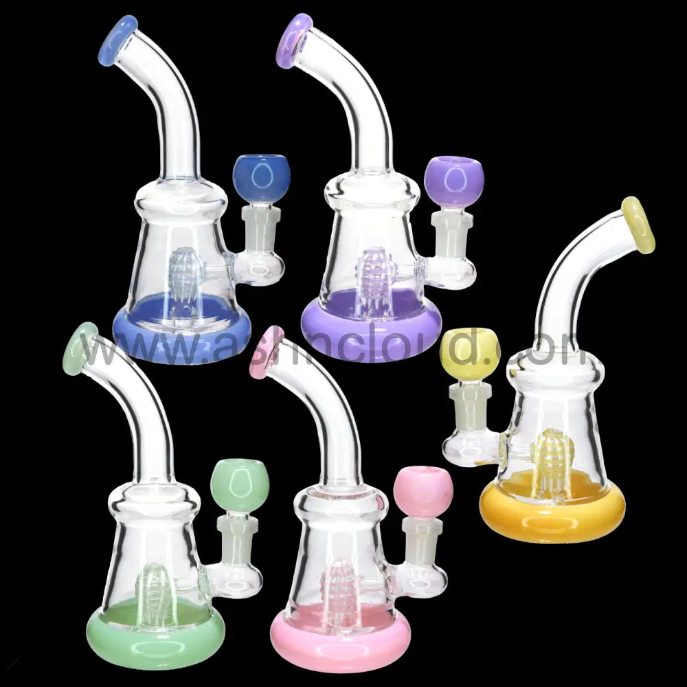 7 in -Slime Color Bowl Perc Glass Bong