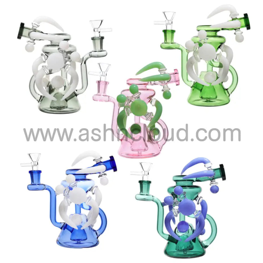 7 Inch Exotic Multicolor Glass Recycler Bong
