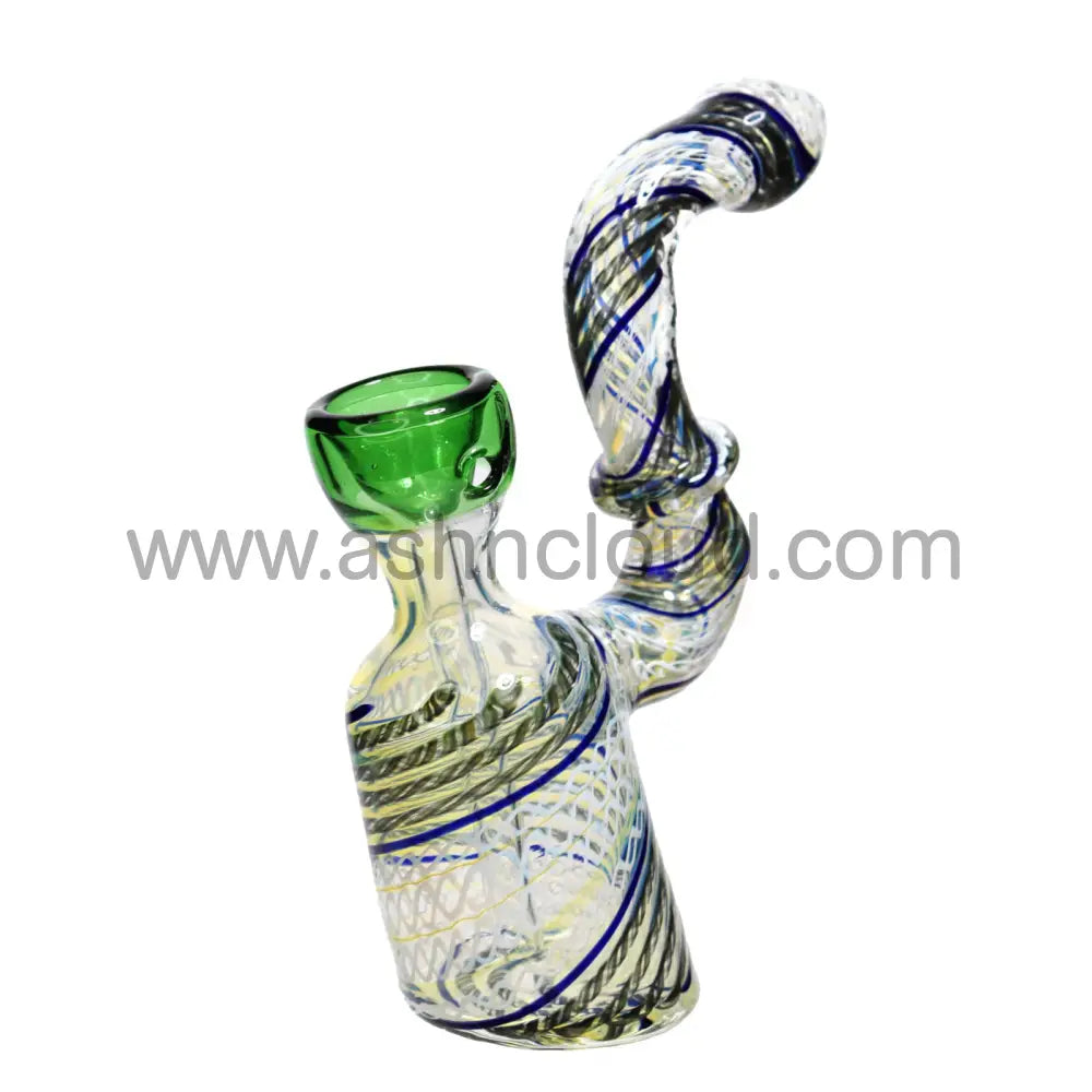 7 In - Twister Tails Multicolor Glass Bubbler