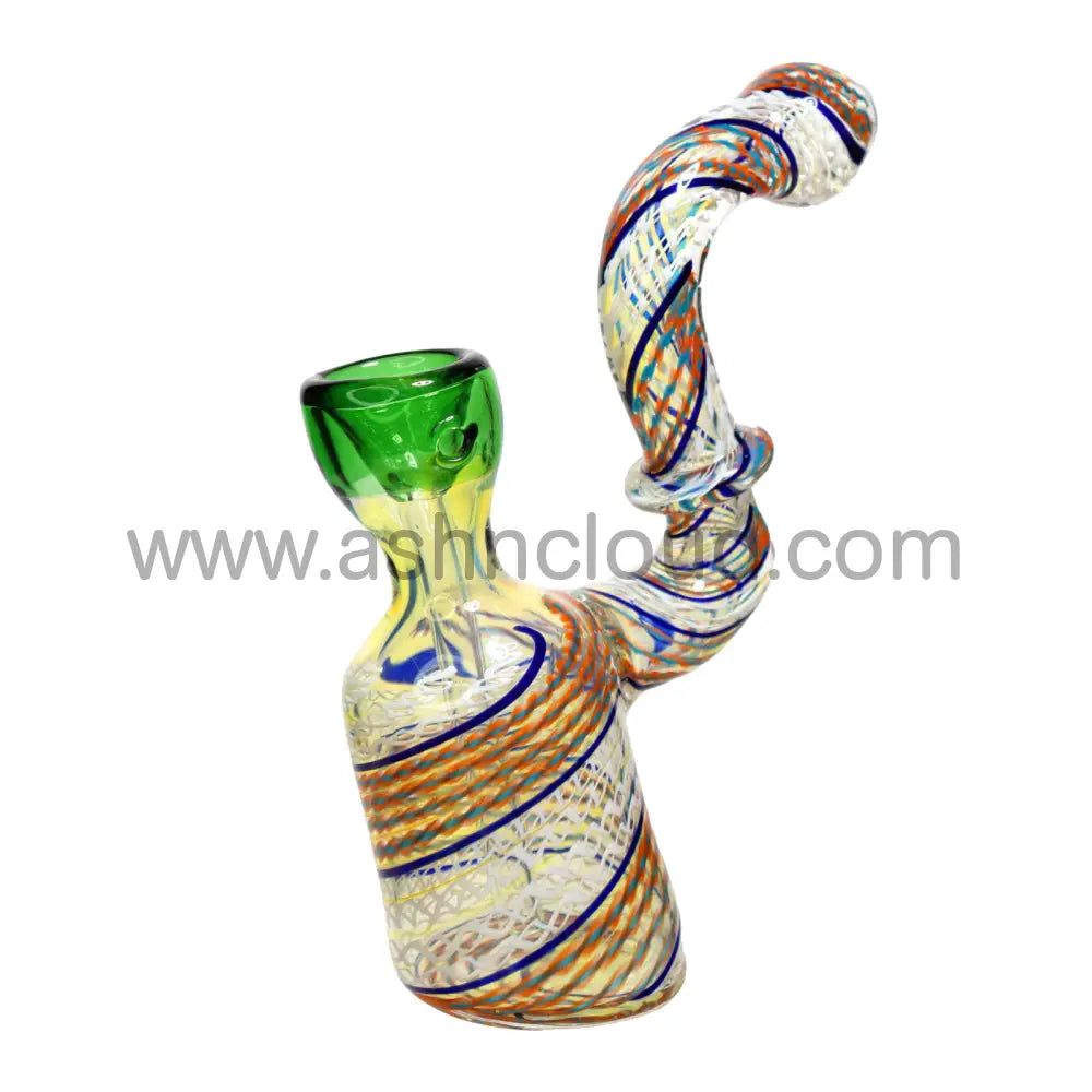 7 In - Twister Tails Multicolor Glass Bubbler