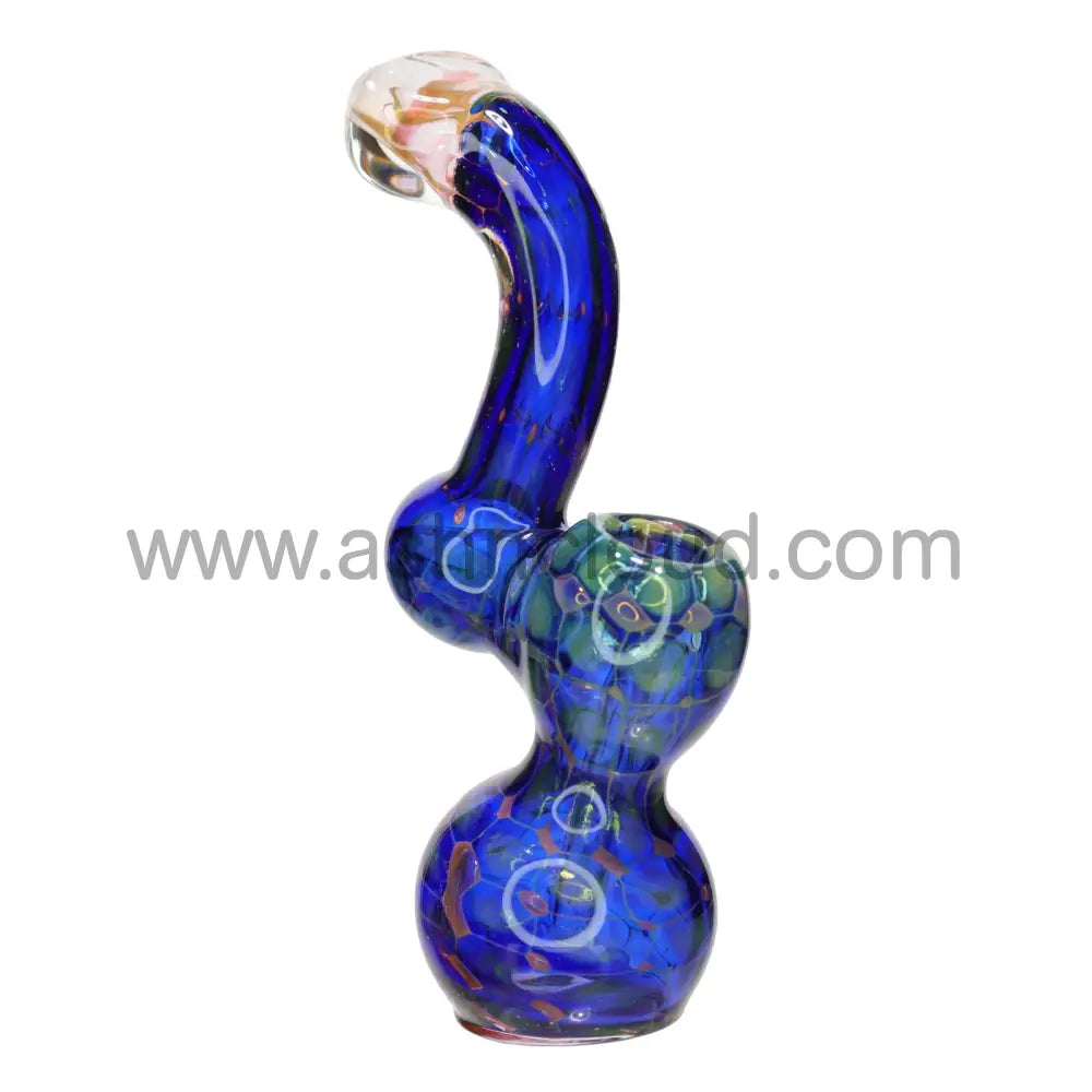 7 In - Usa Made Glass Heavy Bubbler Snake Blue