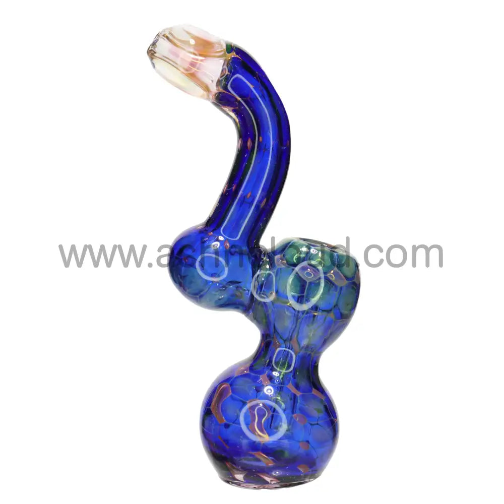 7 In - Usa Made Glass Heavy Bubbler Snake Blue