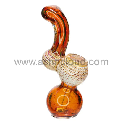 7 In - Usa Made Glass Heavy Bubbler Snake Brown