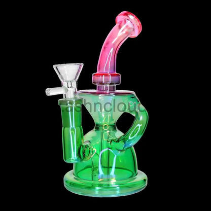 🌈 7 Inch Recycler Style Glass Water Pipe – Colored Compact Bong