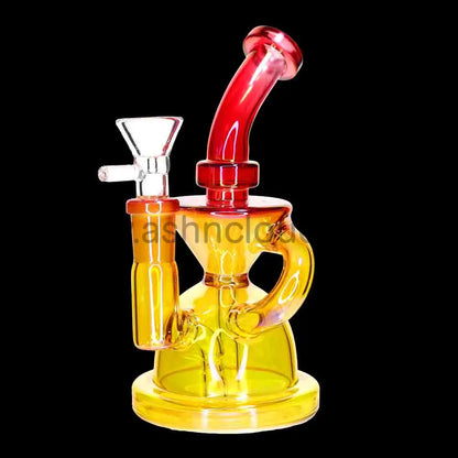 🌈 7 Inch Recycler Style Glass Water Pipe – Colored Compact Bong
