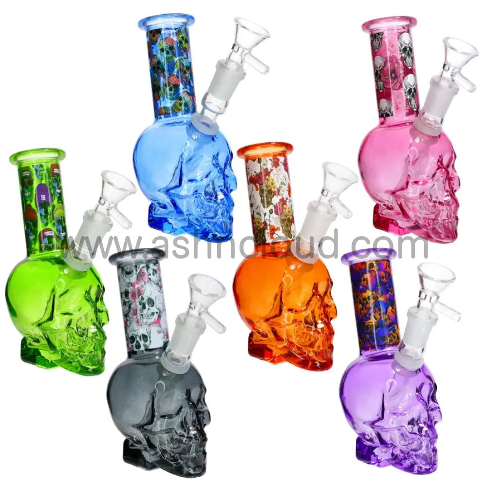 7 Inch Skull Glass Water Pipe | Wholesale Skull Bong for Smoke Shops