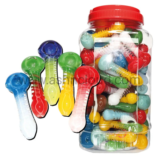 70 Pcs – Jar #29 Glass Hand Pipe Spoon $3.75 Each