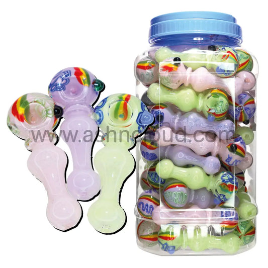 70 Pcs – Jar #9 Glass Hand Pipe Spoon $4.50 Each