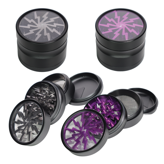 70191 Chromium Crusher CNC Volt 2.5-inch four-piece grinder with transparent lightning lid