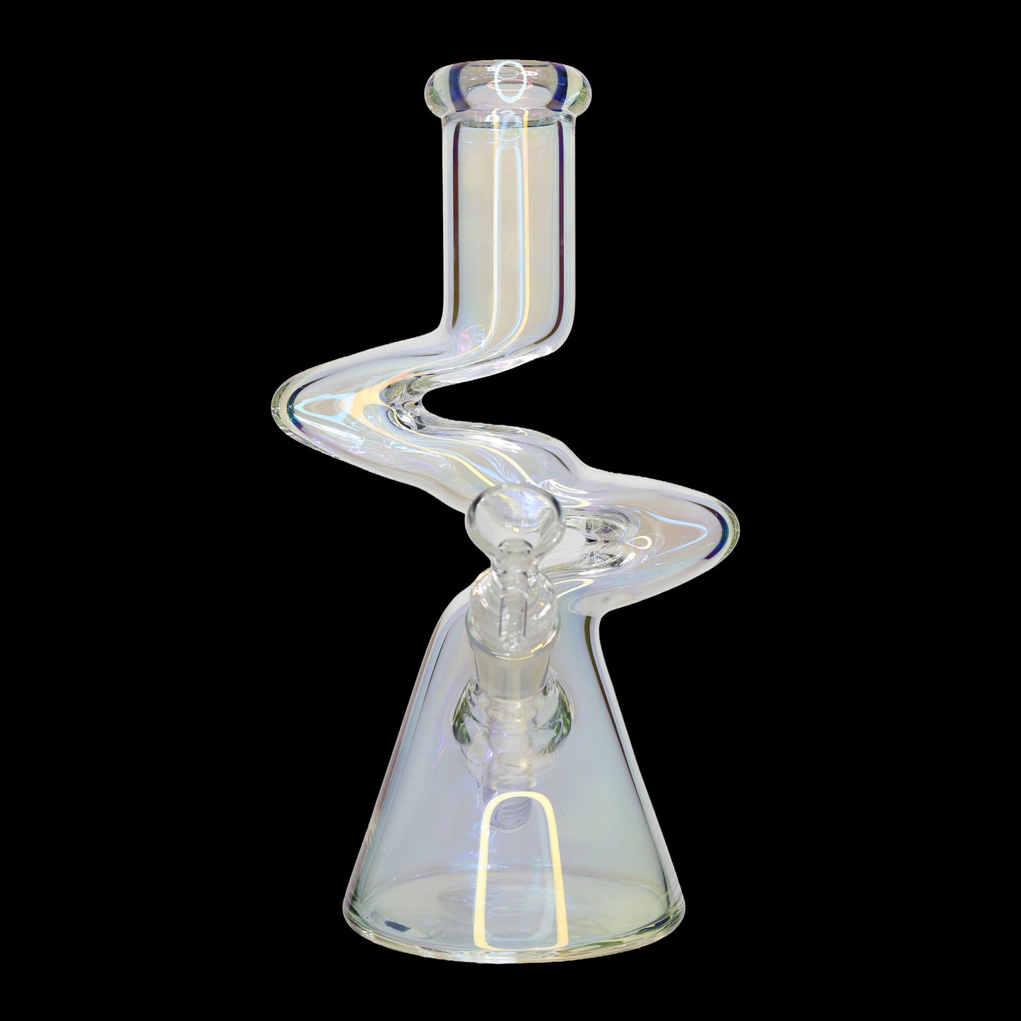 10 Inch Zig Zag Neck Beaker Glass Water Pipe – Assorted Colors Wholesale