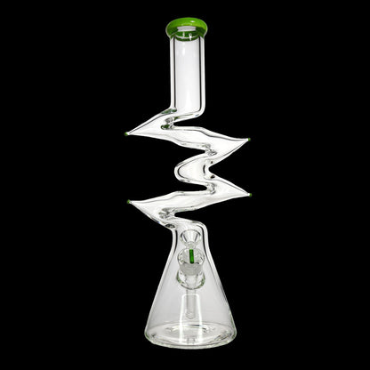 18-Inch 9mm Thick Zig Zag Beaker Bong – Assorted Colors