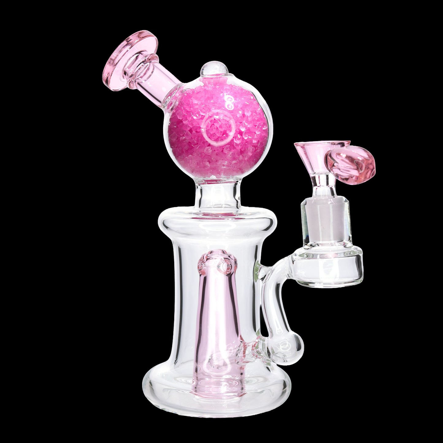 11 in Glow-in-the-Dark Crystal Globe Glass Water Pipe – Assorted Colors