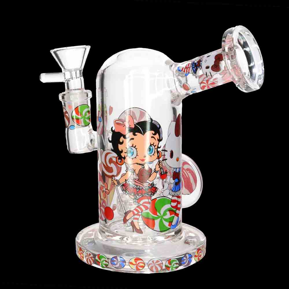 Betty Boop 8" Thick Cartoon Vintage Glass Bong with Internal Perc – Wholesale Water Pipe
