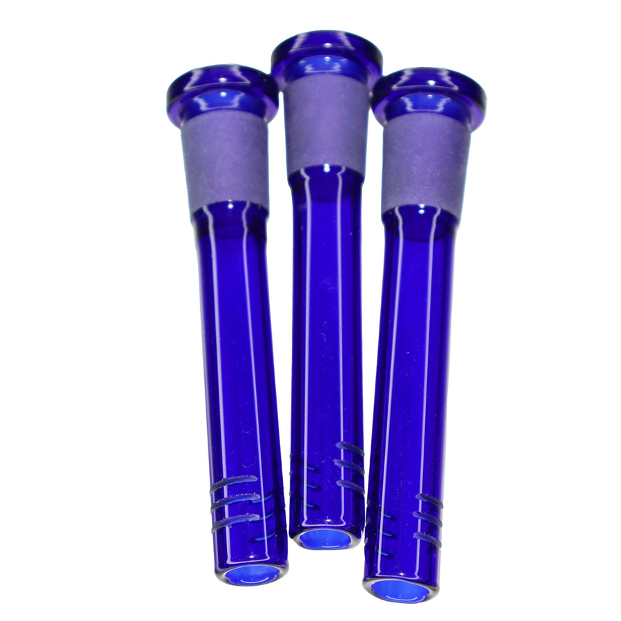 3 Inch Blue Glass Downstem