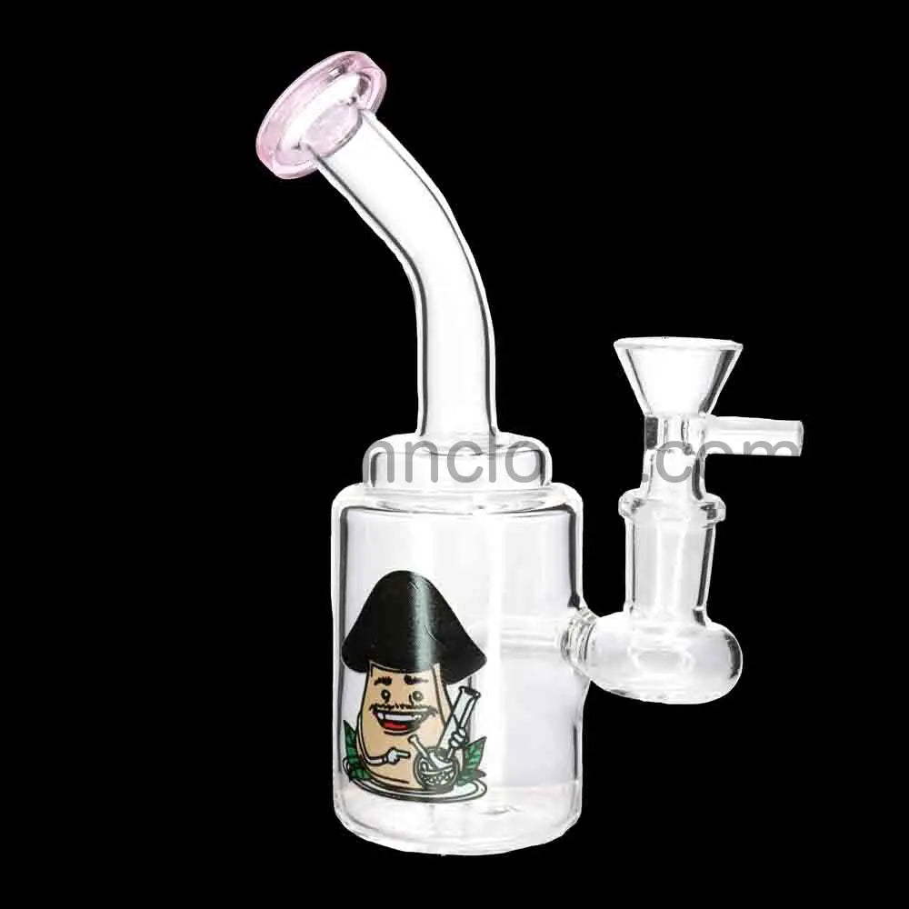 8’’ Compact Graphic Glass Bong with Internal Perc – Wholesale Water Pipe