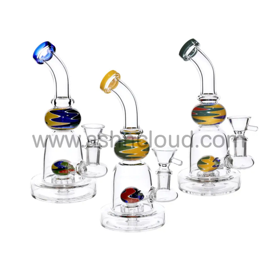 8 Inch Wig Wag Ball Perc Mini Glass Bong
