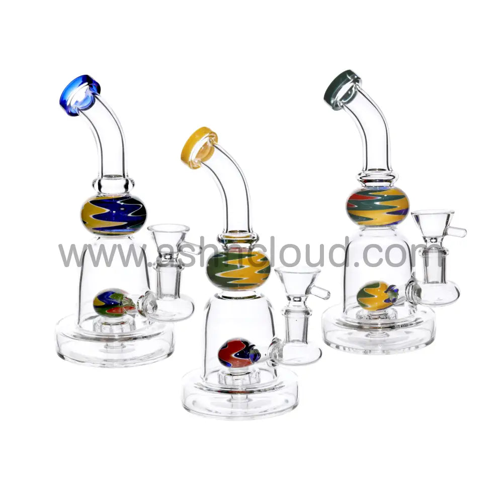 8 In - Ball Perc Wig Wag Mini Glass Bong