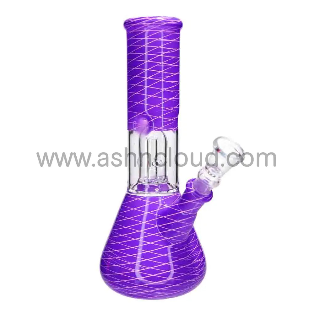 8 in - Beaker Streaky Matte Multicolor Glass Bong