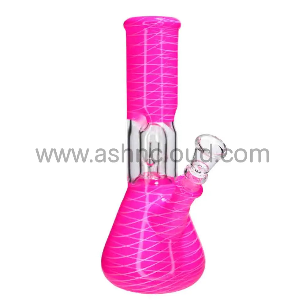 8 in - Beaker Streaky Matte Multicolor Glass Bong
