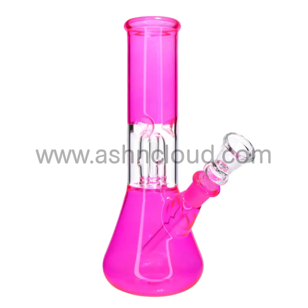 8 in - Beaker Streaky Matte Multicolor Glass Bong