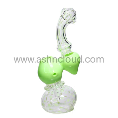 8 In - Clear Polka Dots Color Glass Bubbler