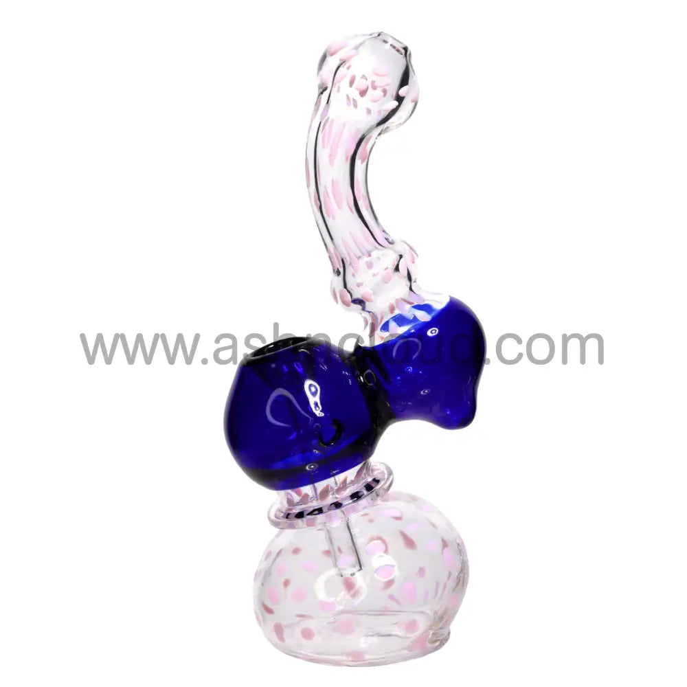 8 In - Clear Polka Dots Color Glass Bubbler