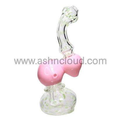 8 In - Clear Polka Dots Color Glass Bubbler