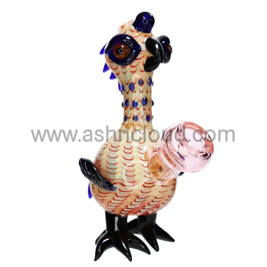 8 Inch Chick Design Fancy Glass Bubbler