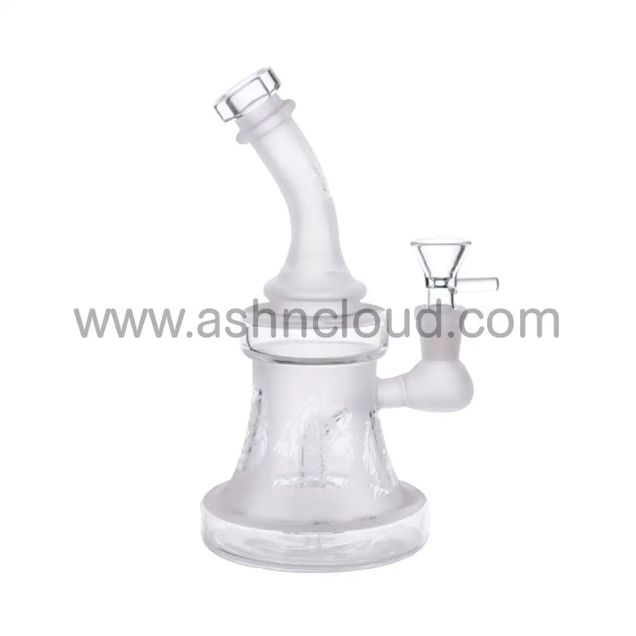 8 Inch Frosted Bent Neck Glass Bong