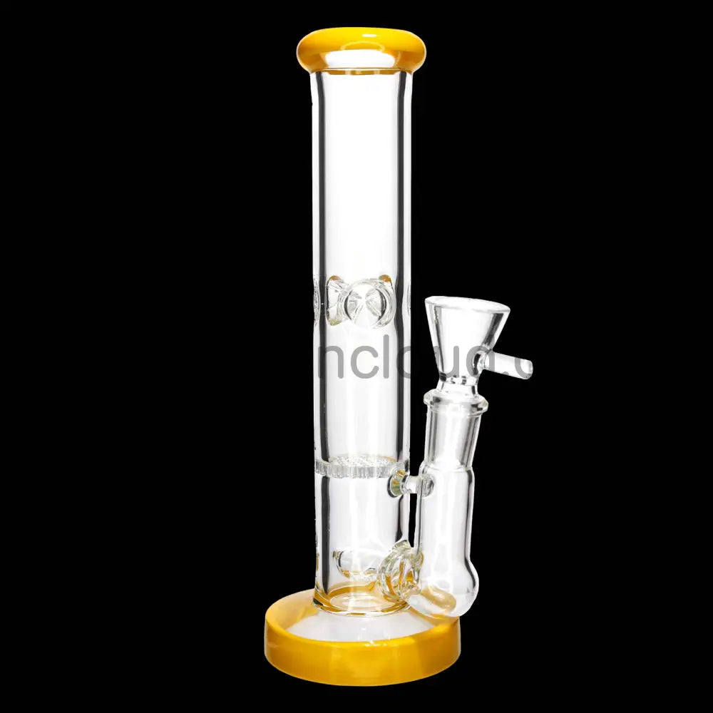 8 in - Glass Bong Straight 1 Honeycomb One Color Top