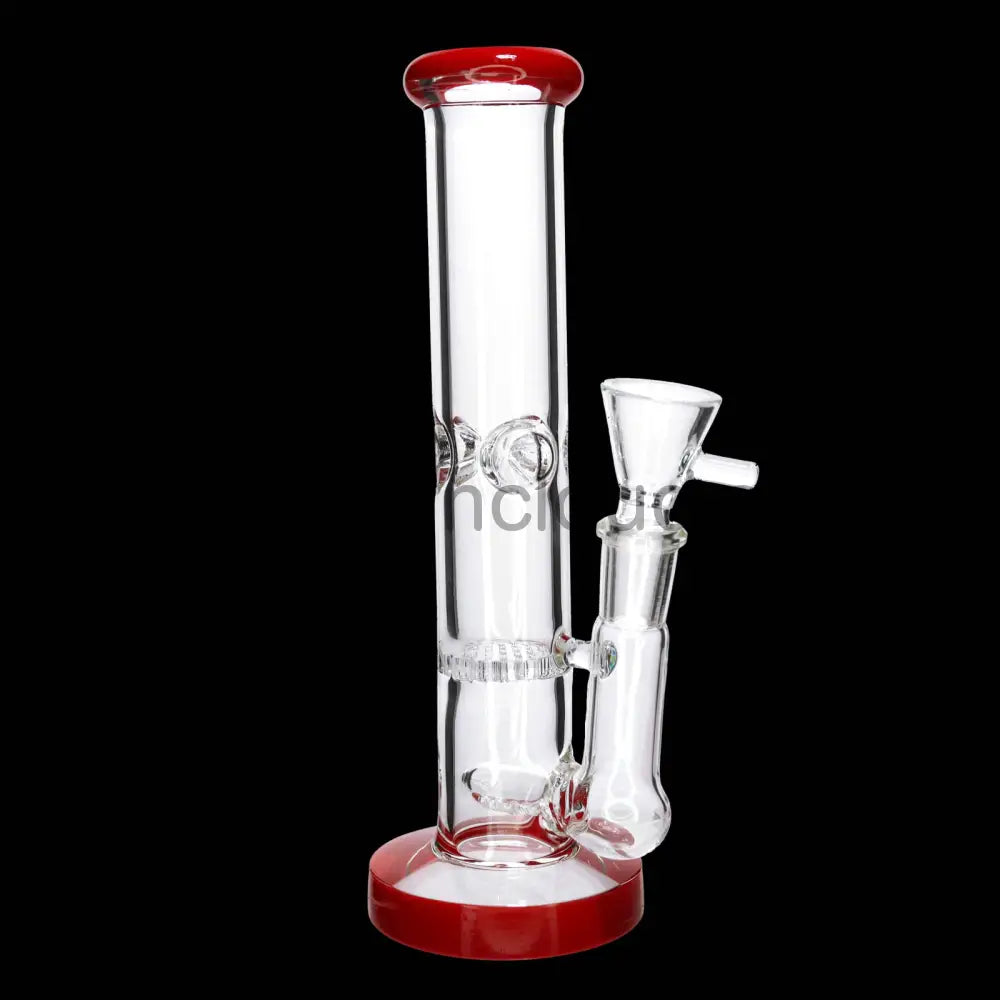8 in - Glass Bong Straight 1 Honeycomb One Color Top