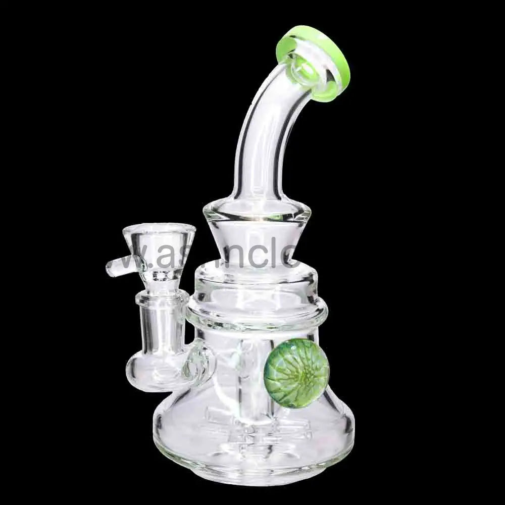 8 in - Glass Clear Bong One Tone Flower 1
